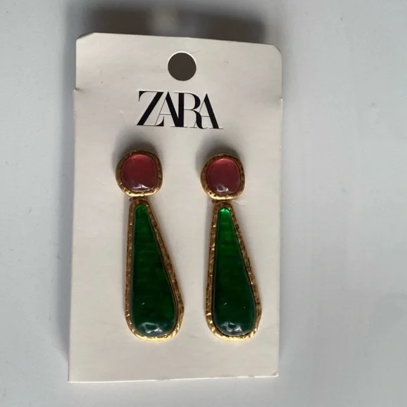 NWT Zara Resin Drop Earrings - Picture 9 of 10